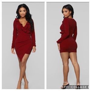Red mini dress